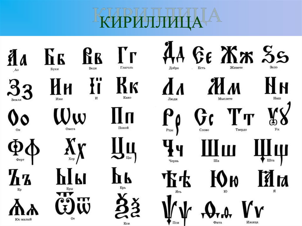 Азбука кириллица картинки