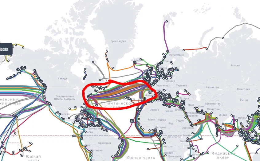 Карта подводных кабелей
