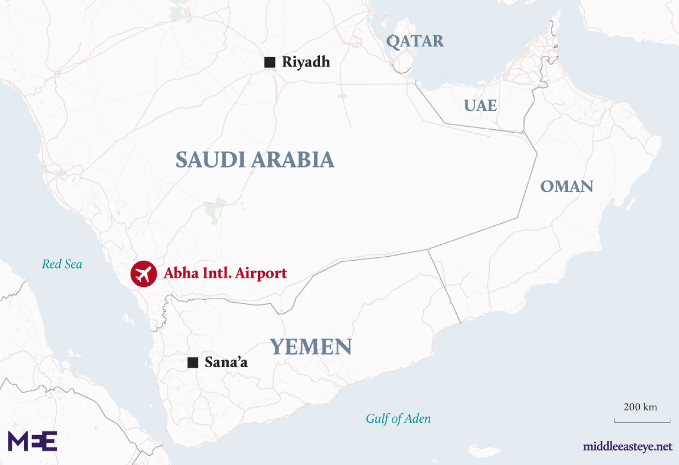 Сана где находится. Абха Саудовская Аравия аэропорт. Абха на карте Саудовской Аравии. Аэропорты Саудовской Аравии на карте. Хуситы на территории Саудовская Аравия.