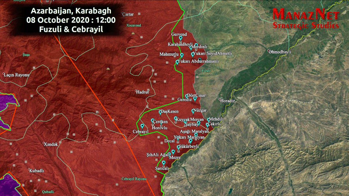 Нагорный карабах карта боевых действий на сегодня