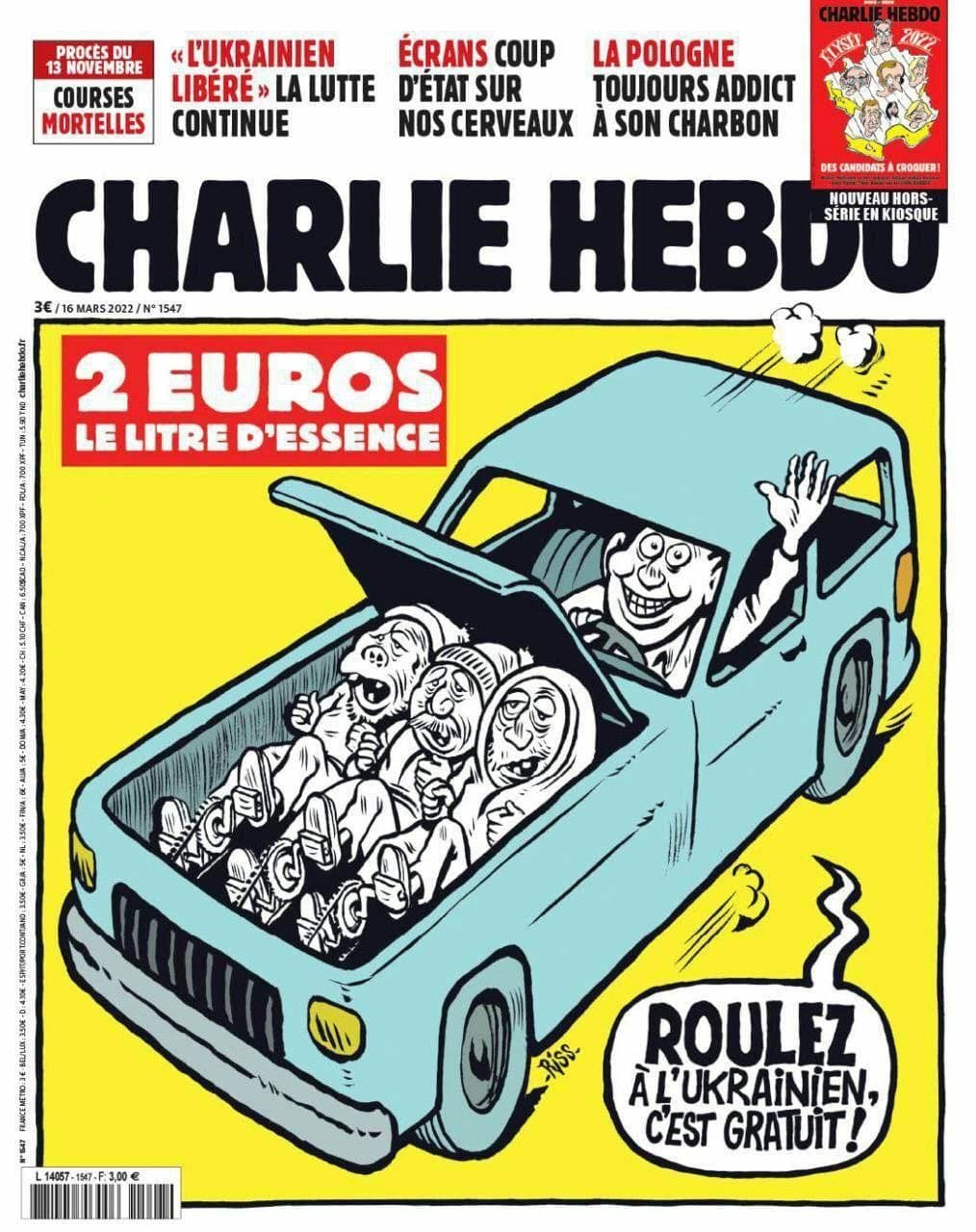 Обложки французского журнала Charlie Hebdo 2022