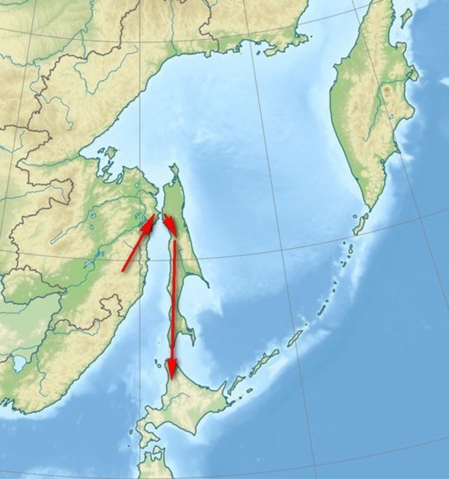 Ширина пролива сахалин материк. Пролив Сахалин Хоккайдо. Мост Сахалин Хоккайдо. Мост Сахалин Япония. Остров Хоккайдо и Сахалин на карте.